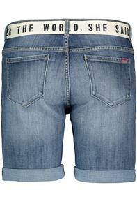 Shorts mit Stoffgürtel middle blue denim