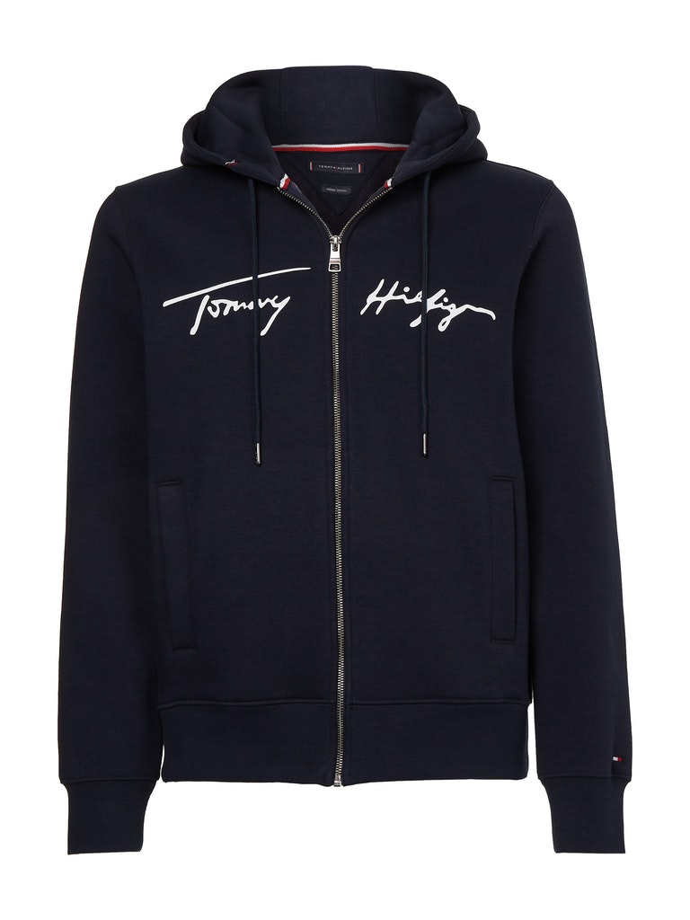 Tommy hilfiger logo zip hoodie sales