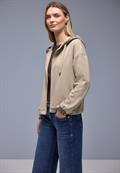 Silk-Look Hoodie Jacke cotton beige