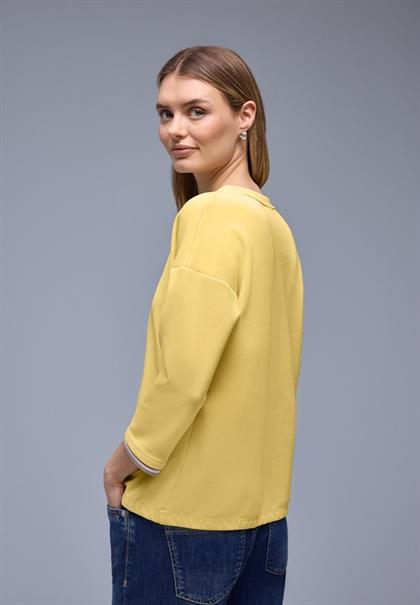 Silk-Look Shirt mit Details bloom yellow