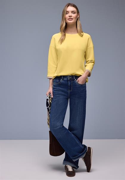 Silk-Look Shirt mit Details bloom yellow