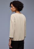 Silk-Look Shirt mit Details cotton beige