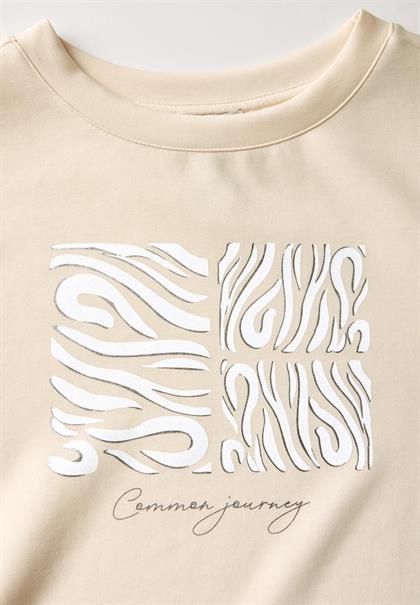 Silk-Look Shirt mit Print lucid white