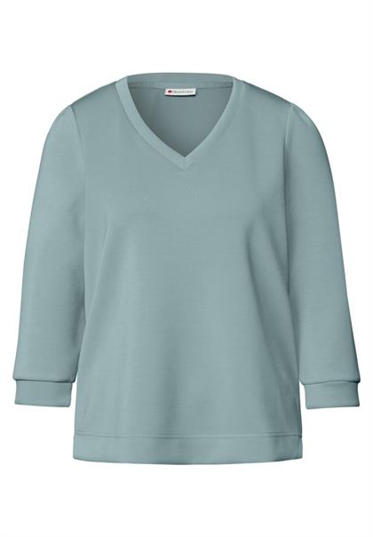 Silk-Look Shirt mit Raffung arona blue