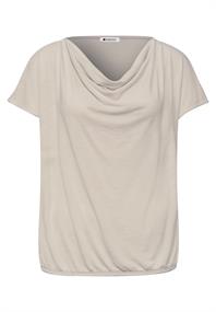 Silk-Look Shirt mit Waterfall-Front clay sand