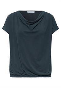 Silk-Look Shirt mit Waterfall-Front deep bound green