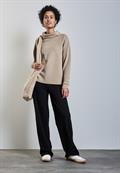 Silk-Look Shirt mit Wording breezy beige