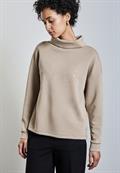 Silk-Look Shirt mit Wording breezy beige