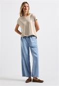 Silk-Look Shirt mit Wording coastal beige