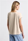 Silk-Look Shirt mit Wording coastal beige