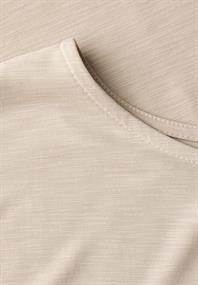 Silk-Look Shirt mit Wording coastal beige