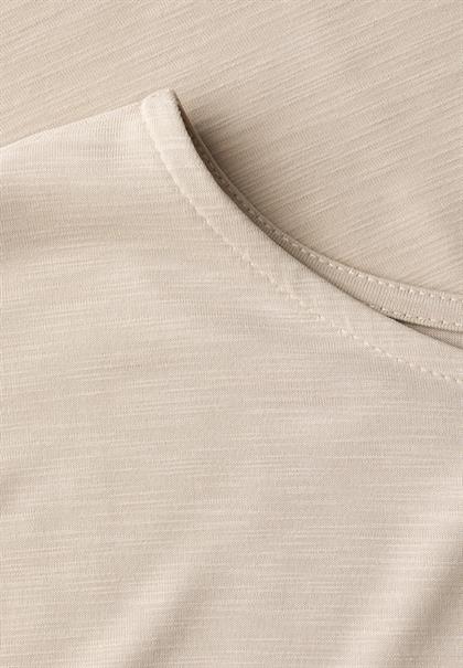 Silk-Look Shirt mit Wording coastal beige