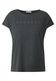 Silk-Look Shirt mit Wording granite grey