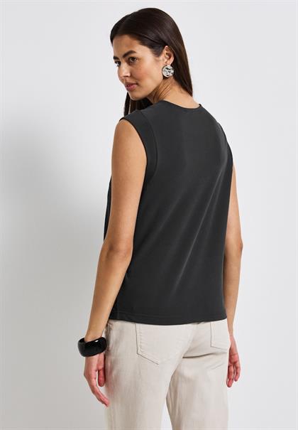 Silk-Look Strukturshirt granite grey