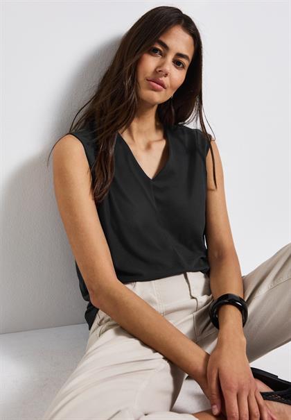 Silk-Look Strukturshirt granite grey