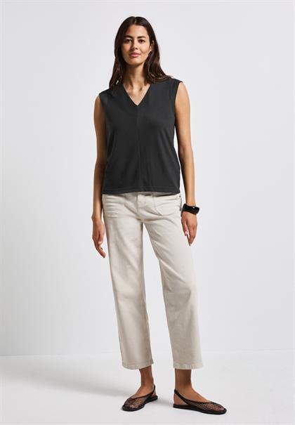 Silk-Look Strukturshirt granite grey