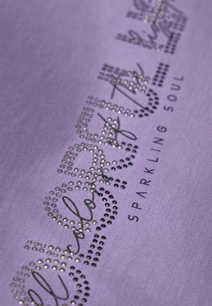 Silk-Look Sweater mit Print gentle lilac