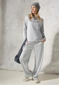 Silk-Look Sweater mit Print platinum grey