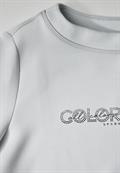 Silk-Look Sweater mit Print platinum grey