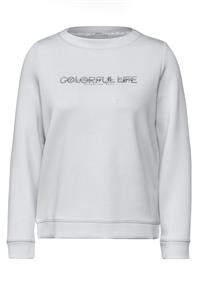 Silk-Look Sweater mit Print platinum grey
