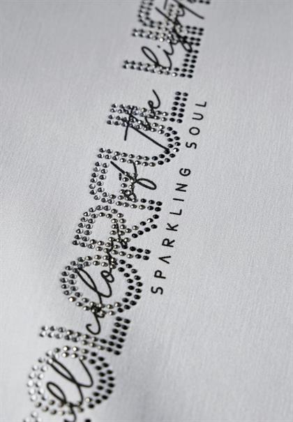 Silk-Look Sweater mit Print platinum grey