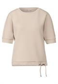 Silk-Look T-Shirt cotton beige