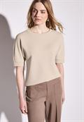 Silk-Look T-Shirt cotton beige