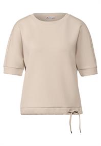 Silk-Look T-Shirt cotton beige
