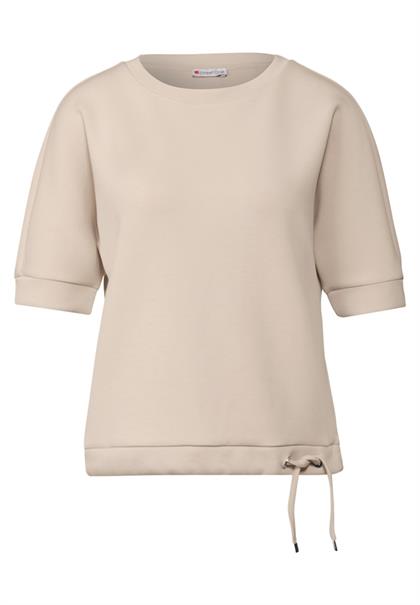 Silk-Look T-Shirt cotton beige