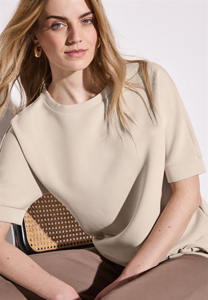 Silk-Look T-Shirt cotton beige