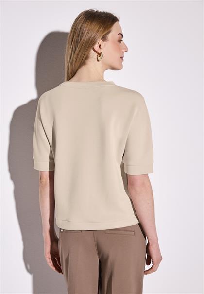 Silk-Look T-Shirt cotton beige