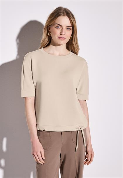 Silk-Look T-Shirt cotton beige
