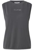 Silk-Look Top mit Wording dusted grey
