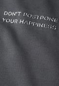Silk-Look Top mit Wording dusted grey
