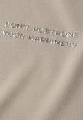 Silk-Look Top mit Wording sandshell beige