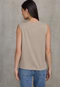 Silk-Look Top mit Wording sandshell beige