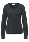 Silk-Look V-Neck Shirt black