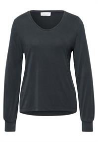 Silk-Look V-Neck Shirt black
