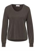 Silk-Look V-Neck Shirt dark auburn brown