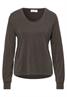 Silk-Look V-Neck Shirt dark auburn brown