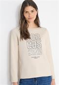 Silk-Touch Stickerei Shirt pearl beige