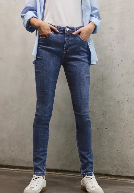 Skinny Fit Jeans dark blue washed
