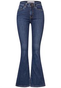 Skinny Flared Jeans dark blue washed