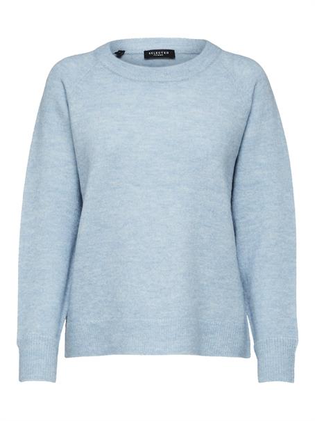 SLFLULU LS KNIT O-NECK NOOS cashmere blue