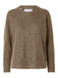 SLFLULU LS KNIT O-NECK NOOS sepia tint