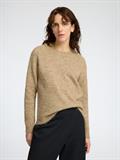 SLFLULU LS KNIT O-NECK NOOS sepia tint