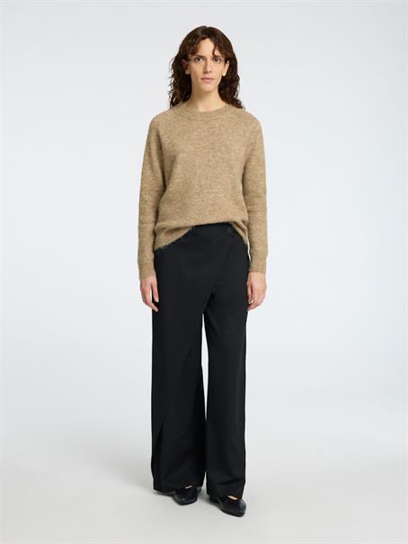 SLFLULU LS KNIT O-NECK NOOS sepia tint