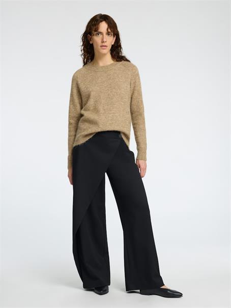 SLFLULU LS KNIT O-NECK NOOS sepia tint