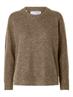 SLFLULU LS KNIT O-NECK NOOS sepia tint