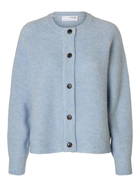 SLFLULU LS KNIT SHORT CARDIGAN B NOOS cashmere blue
